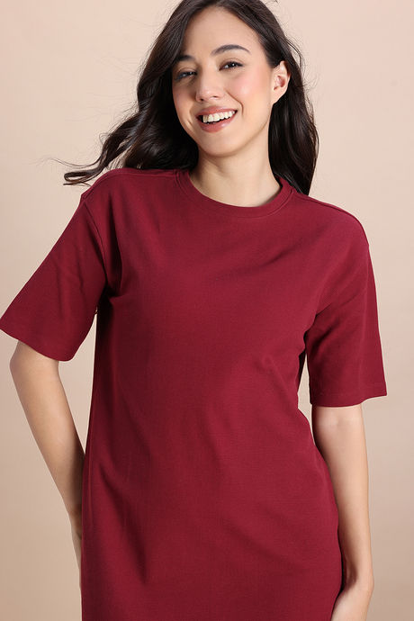 Zivame 2 Mile Fashion Knit Cotton Loungewear Dress - Deep Claret — image 6